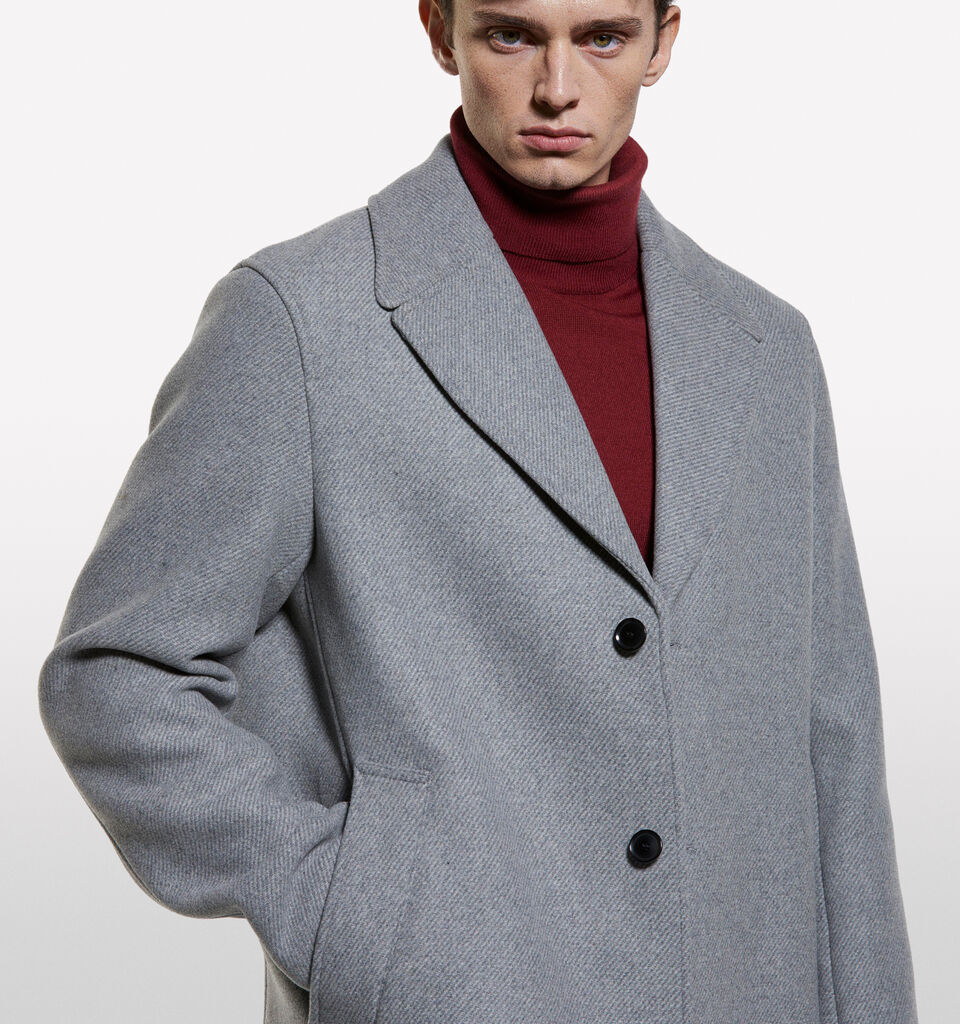 Manteau gris clair à simple boutonnage - manteaux pour homme - Gris | Sisley image number 4